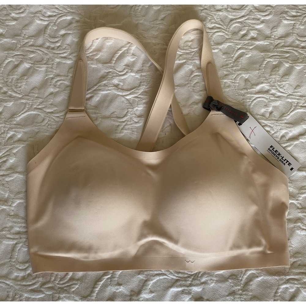 SHEFIT Luxe Flex Lite Sports Bra L Nude Seamless Medium Impact Style 110031 NWT